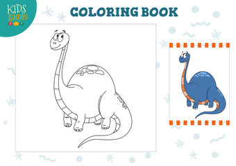 Coloring book, blank page vector illustration. Preschool kids activity
