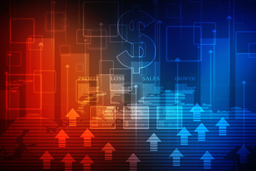 2d rendering Stock market online business concept. business Graph 