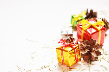 Christmas decoration isolated on the white background. Free space for text.