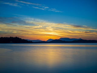 Fototapeta na wymiar Sunrise on the bay of Nidri in Lefkas Ionian island