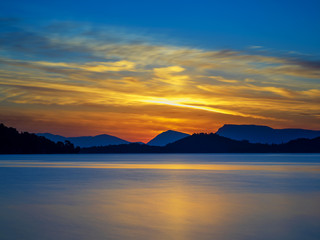 Sunrise on the bay of Nidri in Lefkas Ionian  island