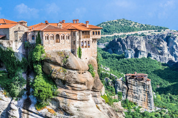 Two monasteries in the mountains of Greece