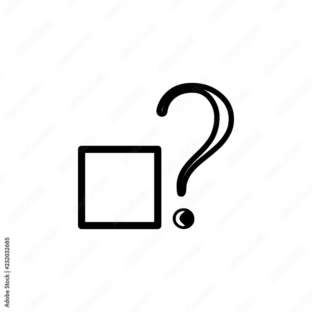 Poster square and question mark icon. element of problem solving. premium quality graphic design. signs and