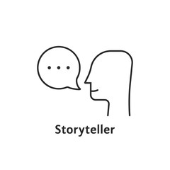 thin line storyteller black icon