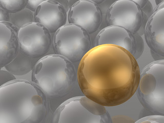 Brown and grey spheres