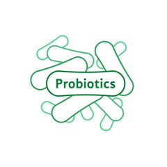 thin line probiotics or lactobacillus green icon