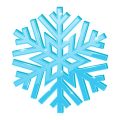 Blue snowflake. 3d symbol