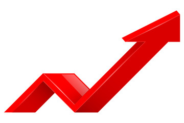 Red arrow. 3d UP icon