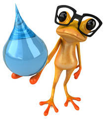 Fun yellow frog - 3D Illustration