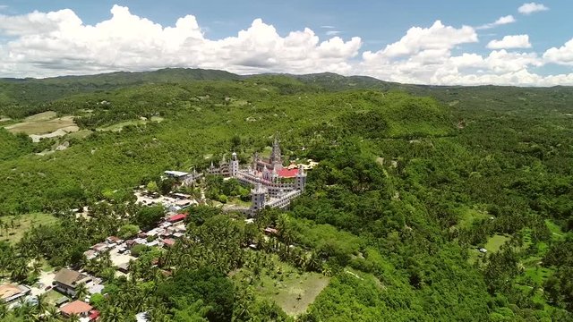 Aerial view of Monastery of the Holy Eucharist, Sibonga, Philippines.