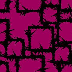 Abstract seamless pattern. Contrasting combination of hot pink and black.