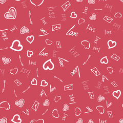 Interesting seamless pattern for Valentine's day. The combination of dark pink and white tones.