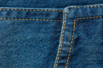 Textured blue denim texture stitched with a button-up texture