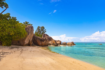 Beach Source d'Argent at Seychelles