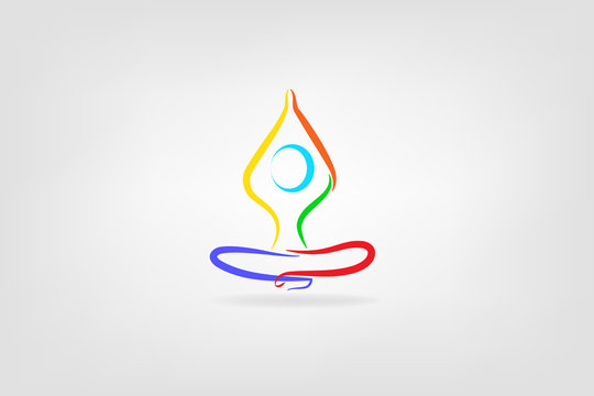 Logo yoga man vector image design