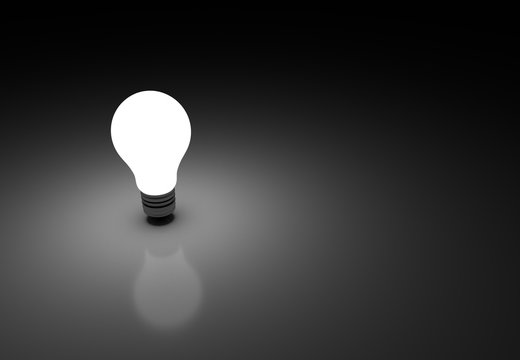 Glowing Lightbulb - Copy space