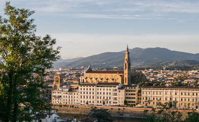 Fototapeta na wymiar Basilica of Santa Maria Novella: View from Michelangelo Square.