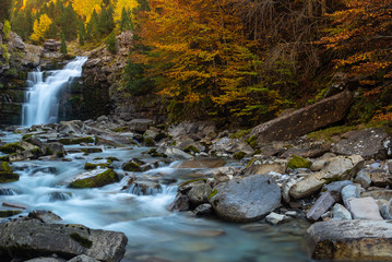 Gradas of Soaso, Falls on Arazas River, Ordesa and Monte Perdido National Park, Huesca, Spain