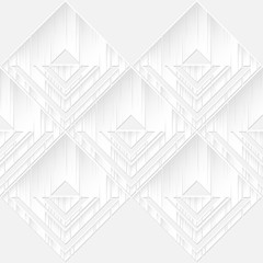 Seamless pattern. White geometric 3D shapes on white background. Can be used for wallpaper, textile, invitation card, wrapping, web page background.