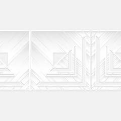 Seamless pattern. White geometric 3D shapes on white background. Can be used for wallpaper, textile, invitation card, wrapping, web page background.