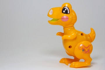 Dinosaur, Plastic Toy Animal isolated on white background.
