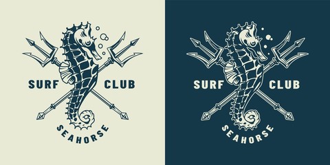 Vintage monochrome nautical logo - obrazy, fototapety, plakaty