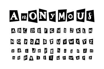 Anonymous letter set for secret message and conspiracy