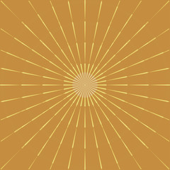 Fototapeta premium Comic sunburst background, linear drawing of rays of the sun in vintage style. Abstract light yellow sun rays. Vector 