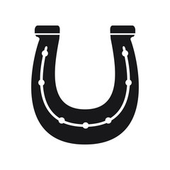 Horseshoe black symbol on white background rounds