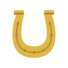 Horseshoe gold symbol on white background rounds