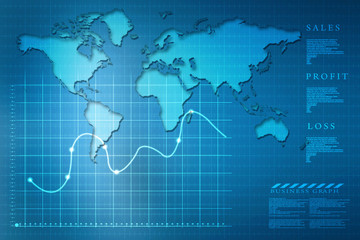 Fototapeta premium 2d rendering Stock market online business concept. business Graph 