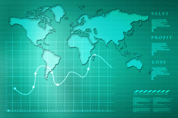 2d rendering Stock market online business concept. business Graph 