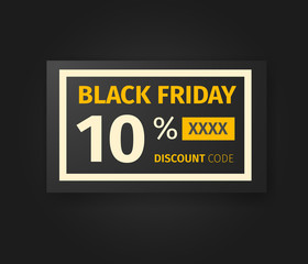 Black Friday 10 percent discount coupon