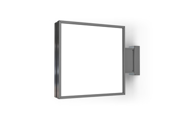 Isolated squared store sign mockup 3D rendering