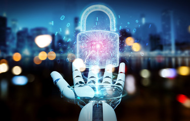 Web security protection interface used by robot 3D rendering