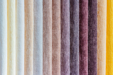 Colorful fabric samples. Collection of fabric for decoration