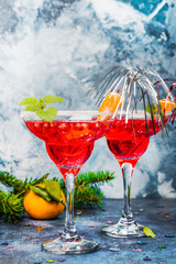 Pomegranage and tangerine martini