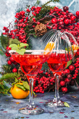 Pomegranage and tangerine martini