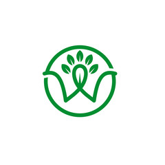 Letter w logo template, eco wood icon symbol design vector illustration-01