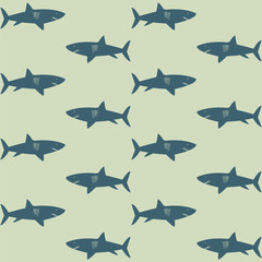 Sharks background seamless texture checkerboard pattern blue