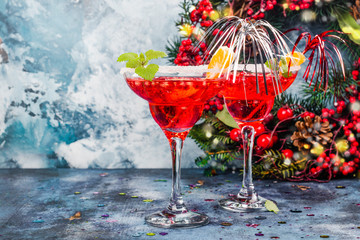 Pomegranage and tangerine martini