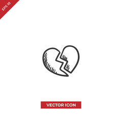 Broken heart vector icon