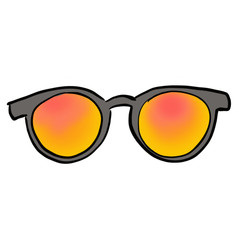 Sunglass Isolated On A White Background Hand Drawn Illustration