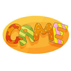 Kids Game Vector Background in Cartoon Style. Bright Funny Banner for Children