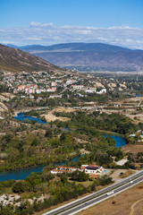 Fototapeta na wymiar Panoramic view of Mtskheta town, Georgia