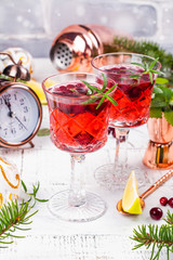 Cranberry cocktail with rosemary