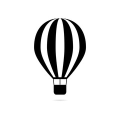 Black Hot air balloon icon or logo