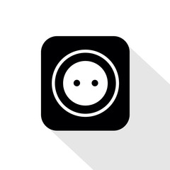 Socket icon in flat style isolated on gray background.