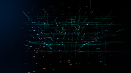 Obraz premium Cloud technology abstract 3D information technology illustration