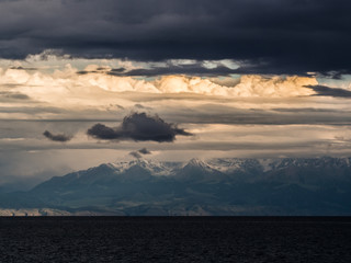 Issyk-Kul lake and mountains